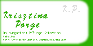 krisztina porge business card